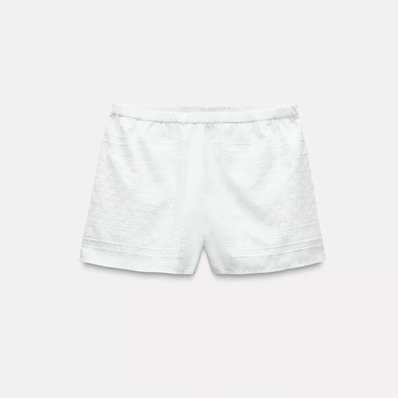 Zara Cotton Eyelet Pull On Shorts - Picture 2 of 6